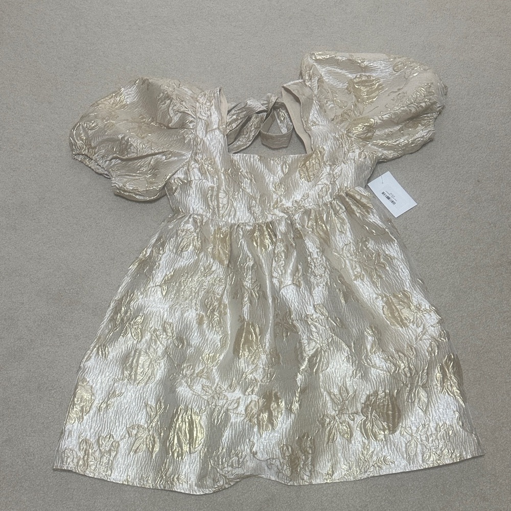 Elegant Cream and Gold Women's Dress